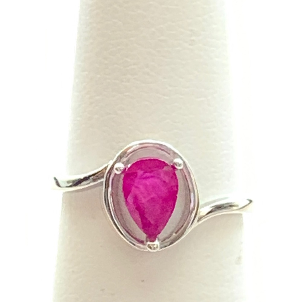 Vintage Natural Ruby 925 Silver Ring - image 7